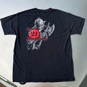 Black and red 21st Century Motorcycle Club tee bikerlife grunge punk